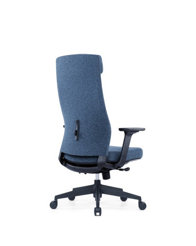Chaise de bureau ergonomique Up Up Ankara Noir, tissu bleu