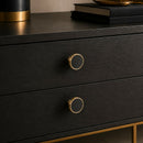 Bouton de meuble LEDER, Finition métal doré et cuir