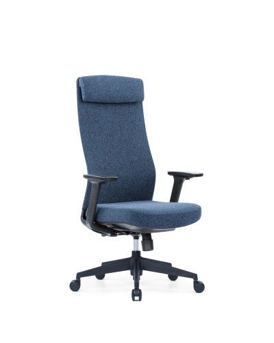 Chaise de bureau ergonomique Up Up Ankara Noir, tissu bleu