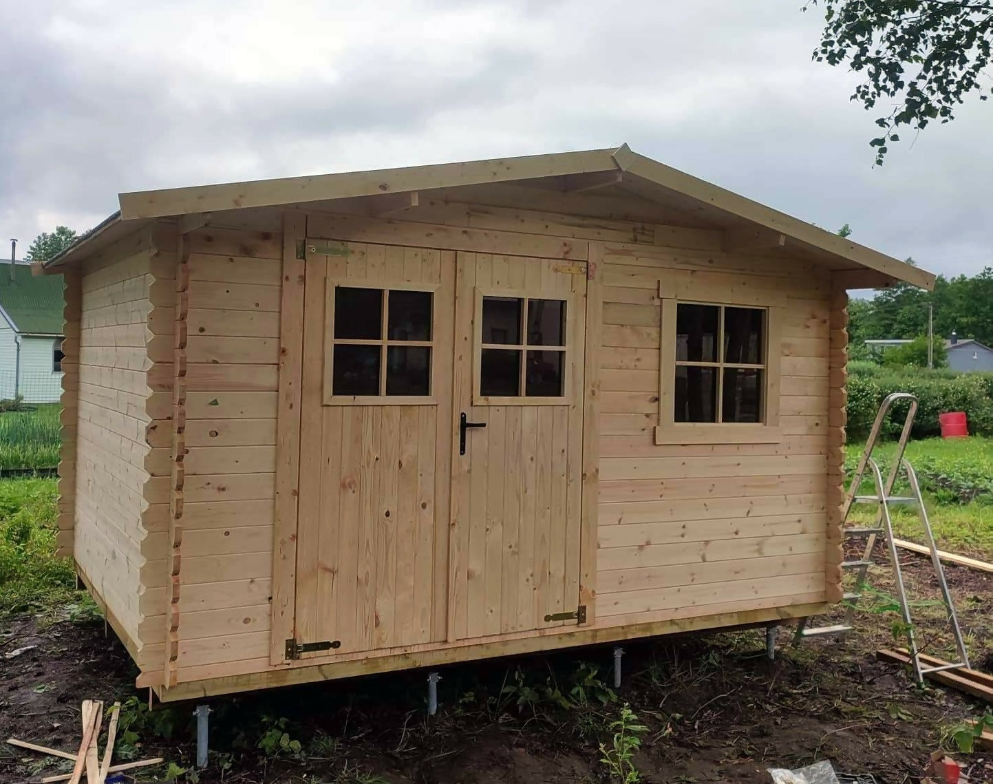Abri de jardin en bois surface utile 99m² 388x298x235cm int021/ineksa