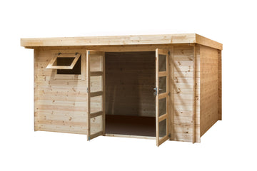 Abri de jardin en bois ep 28mm surface utile 99m² 388x298x208cm int023/ineksa