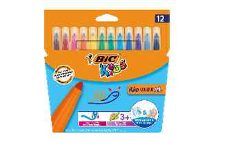 Feutres BIC KID Couleur XL CBW 12 couleurs