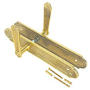 2 poignées de porte sur plaque REGENCE, Sans trou pour pièce à vivre, Finition laiton poli doré, Entraxe standard 195 mm