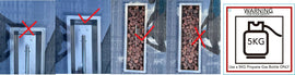 Fimous extérieur PE rotin meubles d’angle de jardin foyer à gaz ensembles de Table chauffe à gaz salon grand repose-pieds gris foncé 7 places - 0
