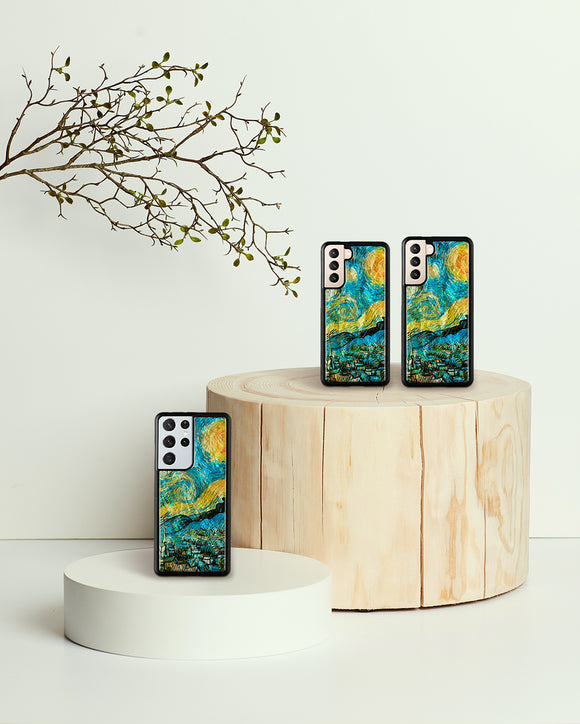 Coque ikins pour samsung galaxy s21+ motif nuit étoilée noire