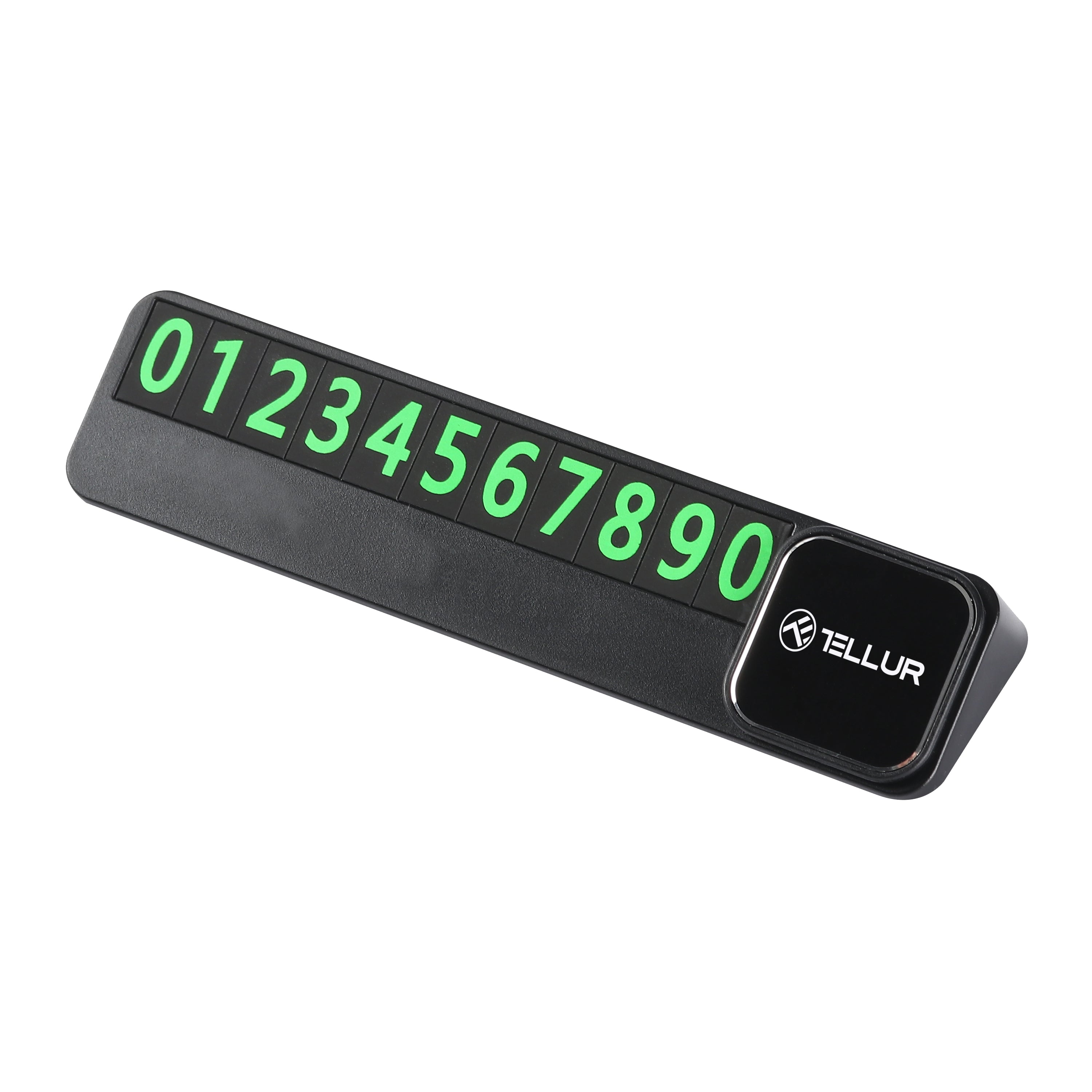 Carte de numéro de téléphone de stationnement temporaire Tellur Basic en plastique noir