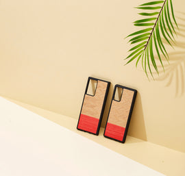 Coque man&wood pour galaxy note 20 motif chevrons azalée noir