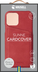 Étui krusell sunne cardcover pour iphone 11 pro max rouge vintage 61795