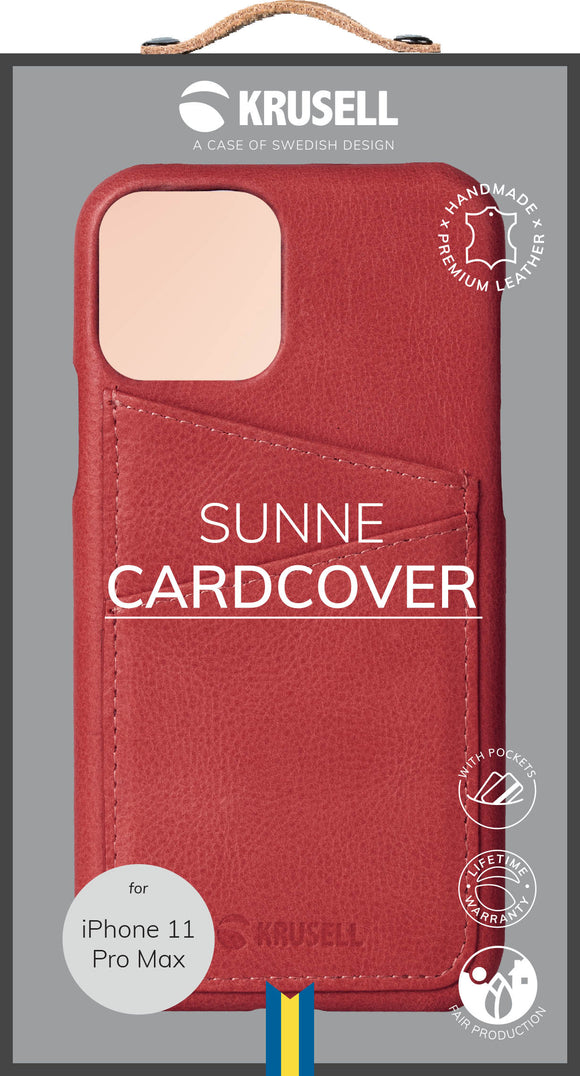 Étui krusell sunne cardcover pour iphone 11 pro max rouge vintage 61795