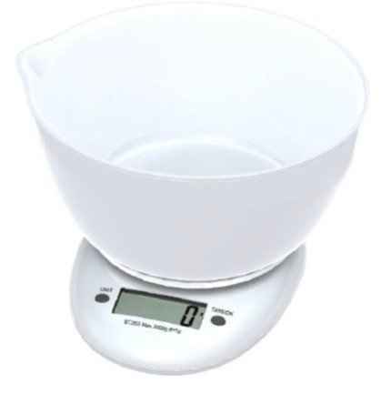 Balance de cuisine Omega OBSKWB, blanche