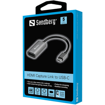 Sandberg 136-36 HDMI Capture Link to USB-C - 0