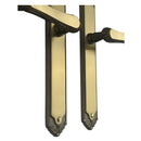2 poignées de porte sur plaque ISABELLA, Sans trou pour pièce à vivre, Finition laiton patiné, Entraxe standard 195 mm-6