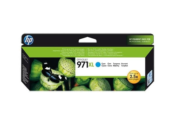 Encre hp d'origine cn626ae. hp 971xl. cyan. 6600p.