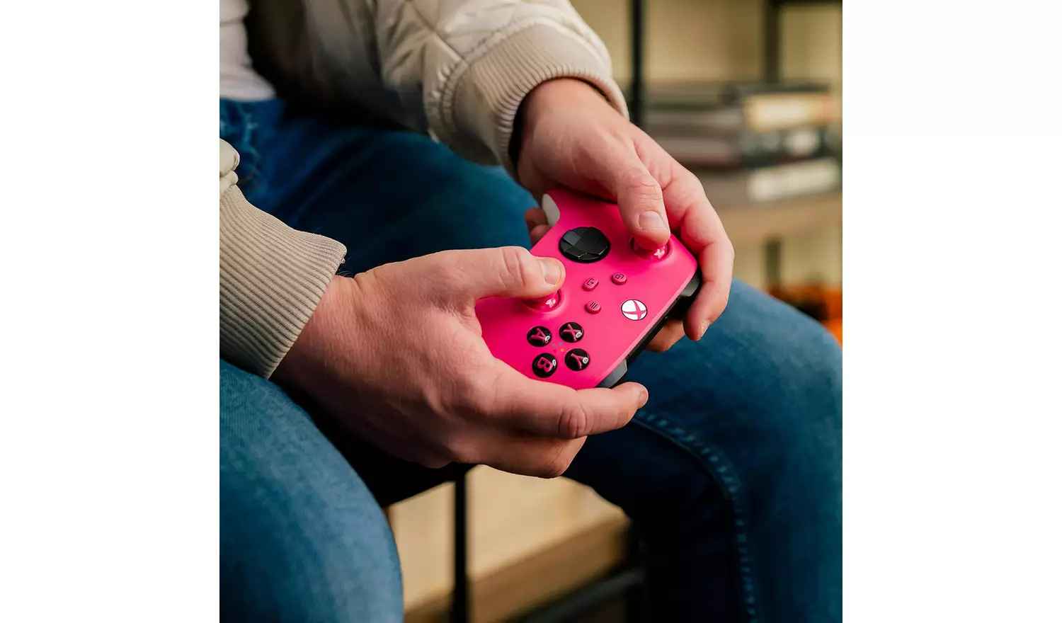Manette sans fil Microsoft Xbox rose, blanche, Bluetooth, analogique/numérique, pour Xbox Series S, Android, Xbox Series X, iOS, PC