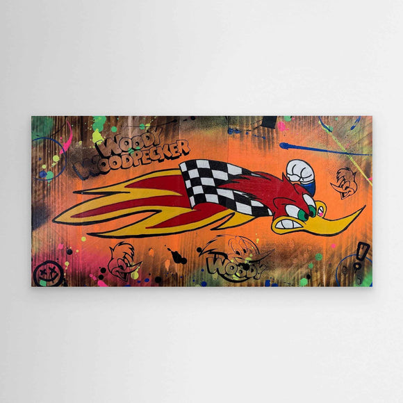 Woody Woodpecke reproduction officielle sur toile de l'œuvre