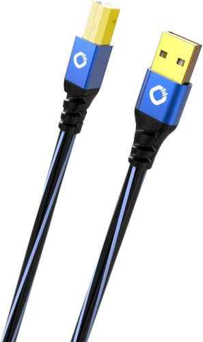 Câble d'imprimante USB Oehlbach USB Plus B de type A vers type B, gaine en PVC OFC bleu, retour client Ecost
