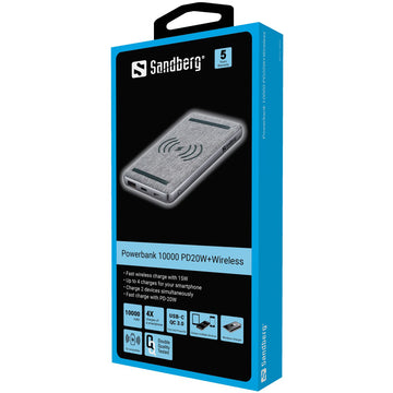 Sandberg 420-61 powerbank 10 000 pd20 w + sans fil
