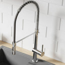 Bagnoclic miscelatore da cucina alto in ottone cromato con doccetta a doppio getto e molla flessibile.