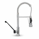 Miscelatore da cucina Bagnoclic in ottone cromato con doccetta estraibile e leva clinica, ideale per bar e ristoranti.