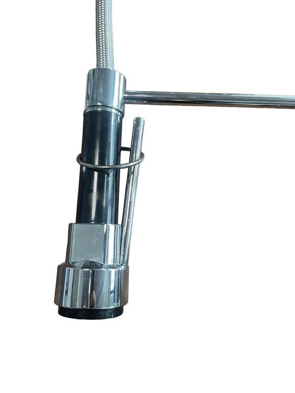 Miscelatore cucina professionale Bagnoclic in ottone cromato con doccetta estraibile e leva clinica