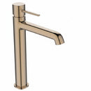 Miscelatore lavabo da appoggio Bagnoclic in finitura oro rosa, design elegante con leva sottile e aeratore regolabile.