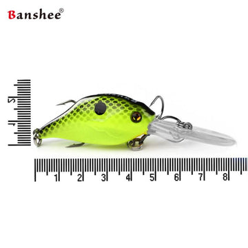 Vobleris Banshee Crankbait 50mm 10g VC07 Chartreuse Black Shad, Plūdrus - 0