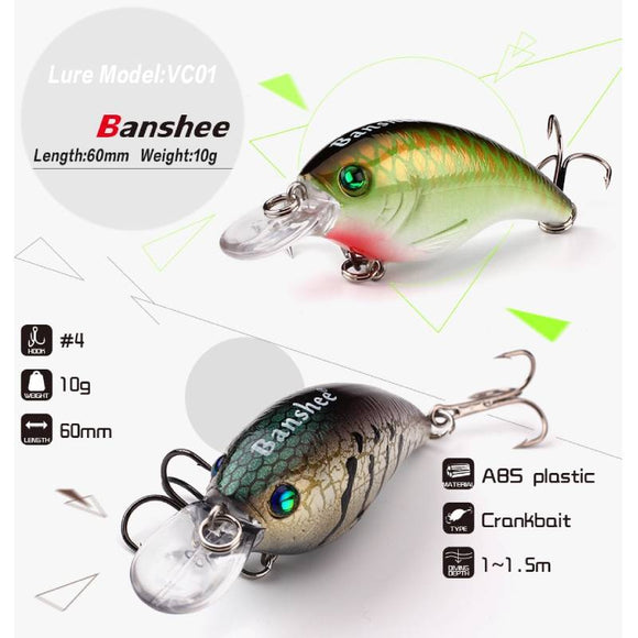 Leurre crankbait Vobleris Banshee Bass 60 mm 10 g VC01 Red Back, Plūdrus