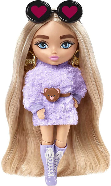 Poupée barbie® extra mini avec manteau de fourrure violet
