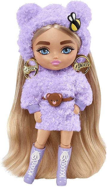 Poupée barbie® extra mini avec manteau de fourrure violet