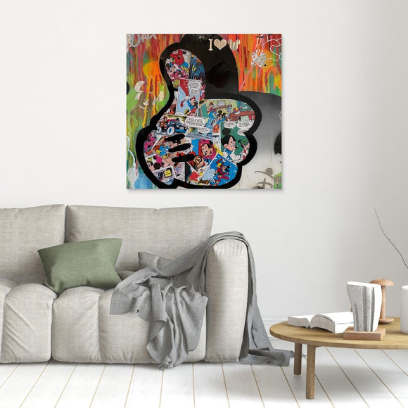 Main de Mickey - impression sur toile de l'œuvre originale de Vincent STREIFF