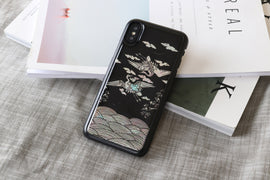 Coque ikins pour iphone xs/s motif grue noire