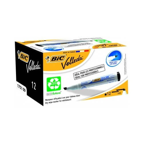 Whiteboard Marker BIC Velleda, 3.7-5.5 mm Chisel tip, black 1 pcs.