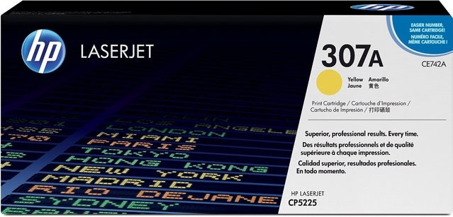 Cartouche de toner jaune hp laserjet ce742a d'origine capacité standard de 7 300 pages 1 paquet