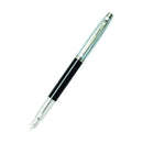 100 Brushed Chrome Cap/Black Trim Medium Fountain Pen-1