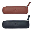 Cross Leather Double Zip Close Pen Pouch