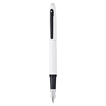 Sheaffer VFM White Lacquer and Black Fountain Pen - 0