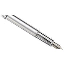 100 Brushed Chrome Fine Fountain Pen with Nickel Trim-3