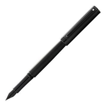 Engraved Matte Black Fountain Pen w/ Black Trim - 0