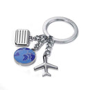 Troika 3-Charm Keyring Plane Suitecase and Globe