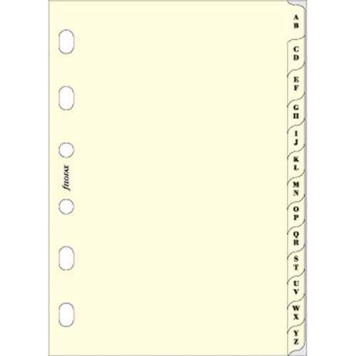 Filofax Pocket A-Z Index 2 Letters per Tab (Cream)