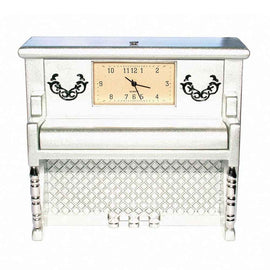 GDesign Upright Piano with Clock (Matte Silver)