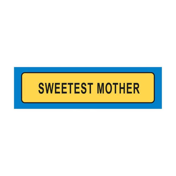 Sweetest Mother License Plate Keyring