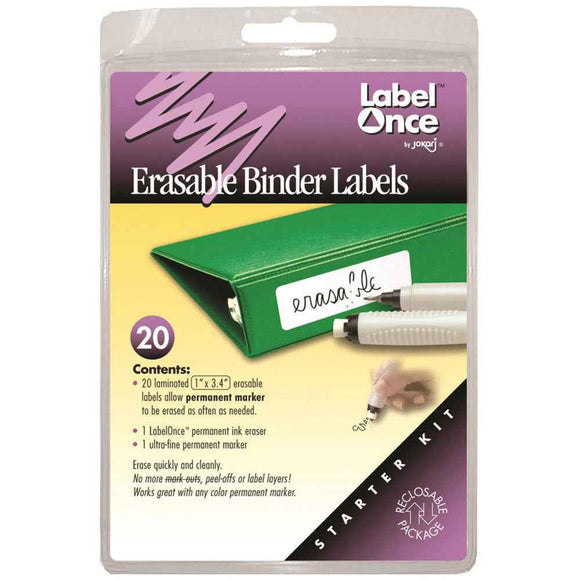 Erasable Binder Labels