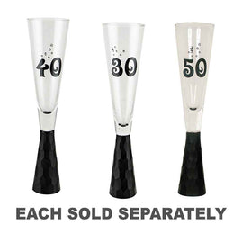 Birthday Stump Flute Glass (Black)