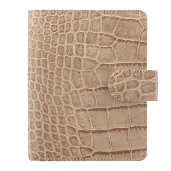 Filofax Classic Croc Pocket Organiser (Fawn)