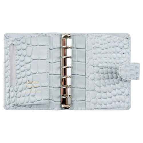Filofax Classic Croc Pocket Organiser (Silver Mist)