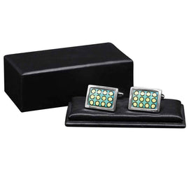Spot Button Cufflinks (Blue/White)
