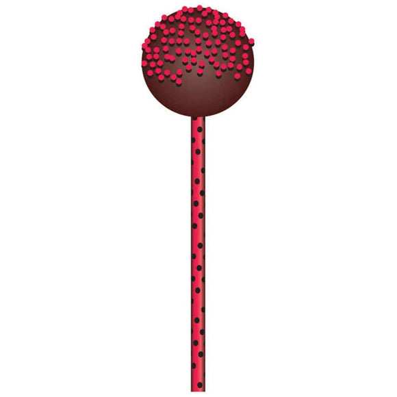 Cakepop White-Dotted Sticks 15cm 24pk