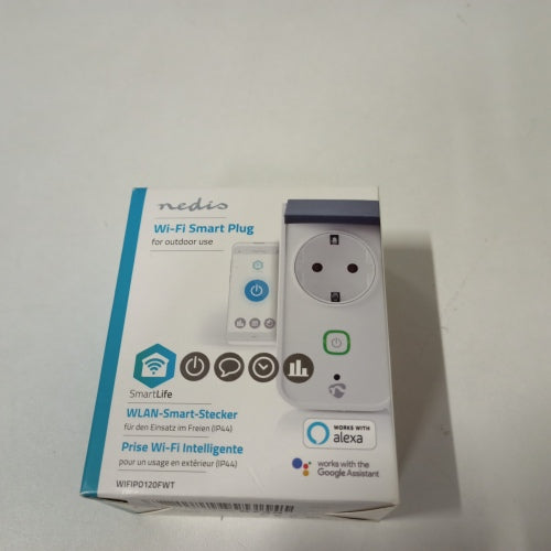 Prise connectée smartlife  wi-fi  ip44  compteur d'énergie  3680 w  contact de protection