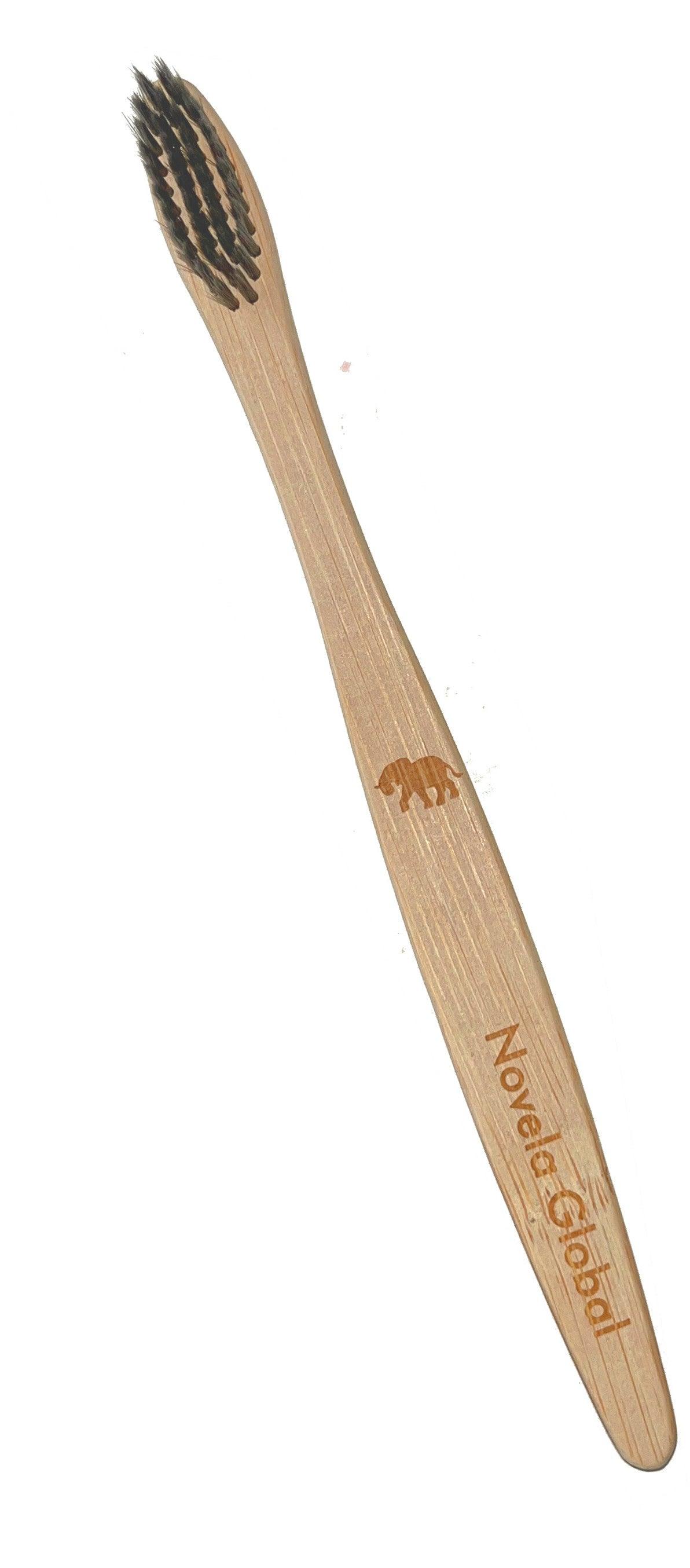 Brosses à dents Jungle en bambou naturel poils souples - Novela